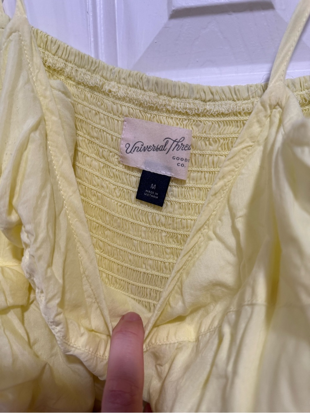 Universal Thread Lemon Yellow Maxi Dress Spaghetti Straps Tiered Womens Medium - Picture 2 of 2